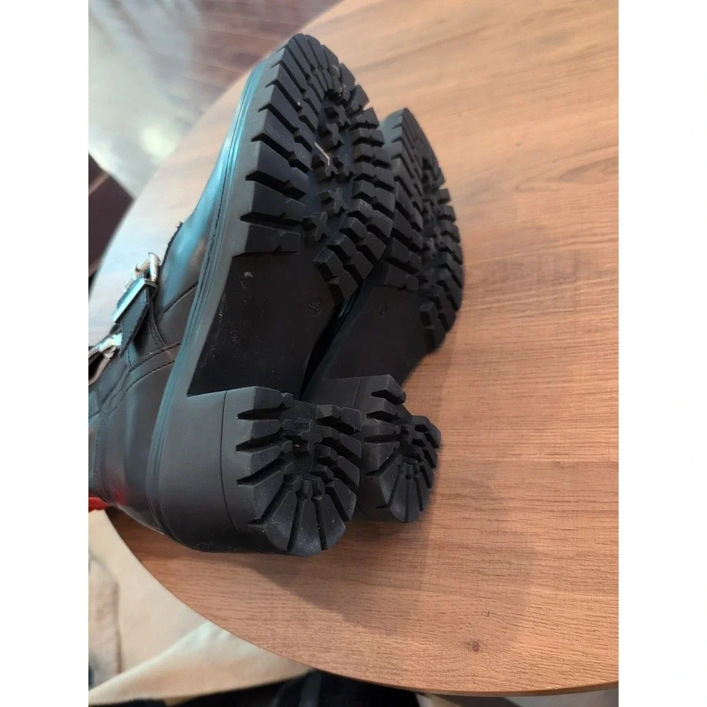 Charles David Black and Red Combat Boots - Picture 7 of 7